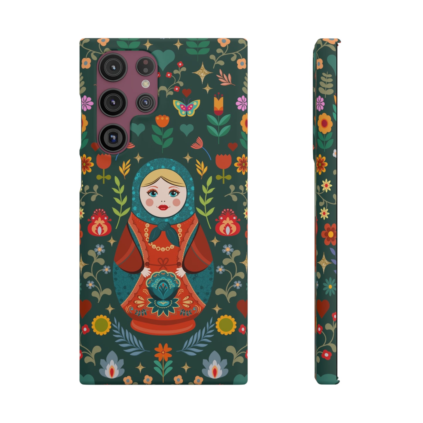 Nesting Doll Snap Cases - Dark Green