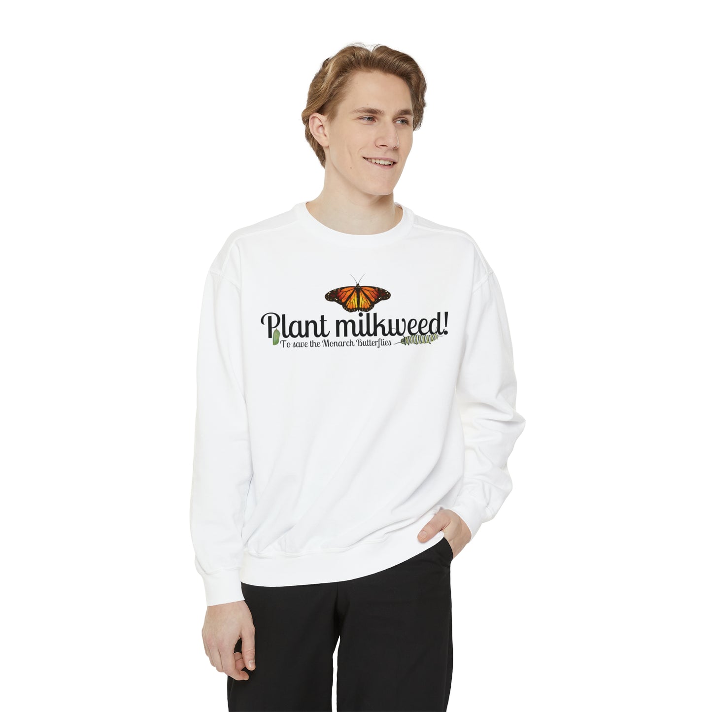 Plant Milkweed Unisex Garment-Dyed Sweatshirt