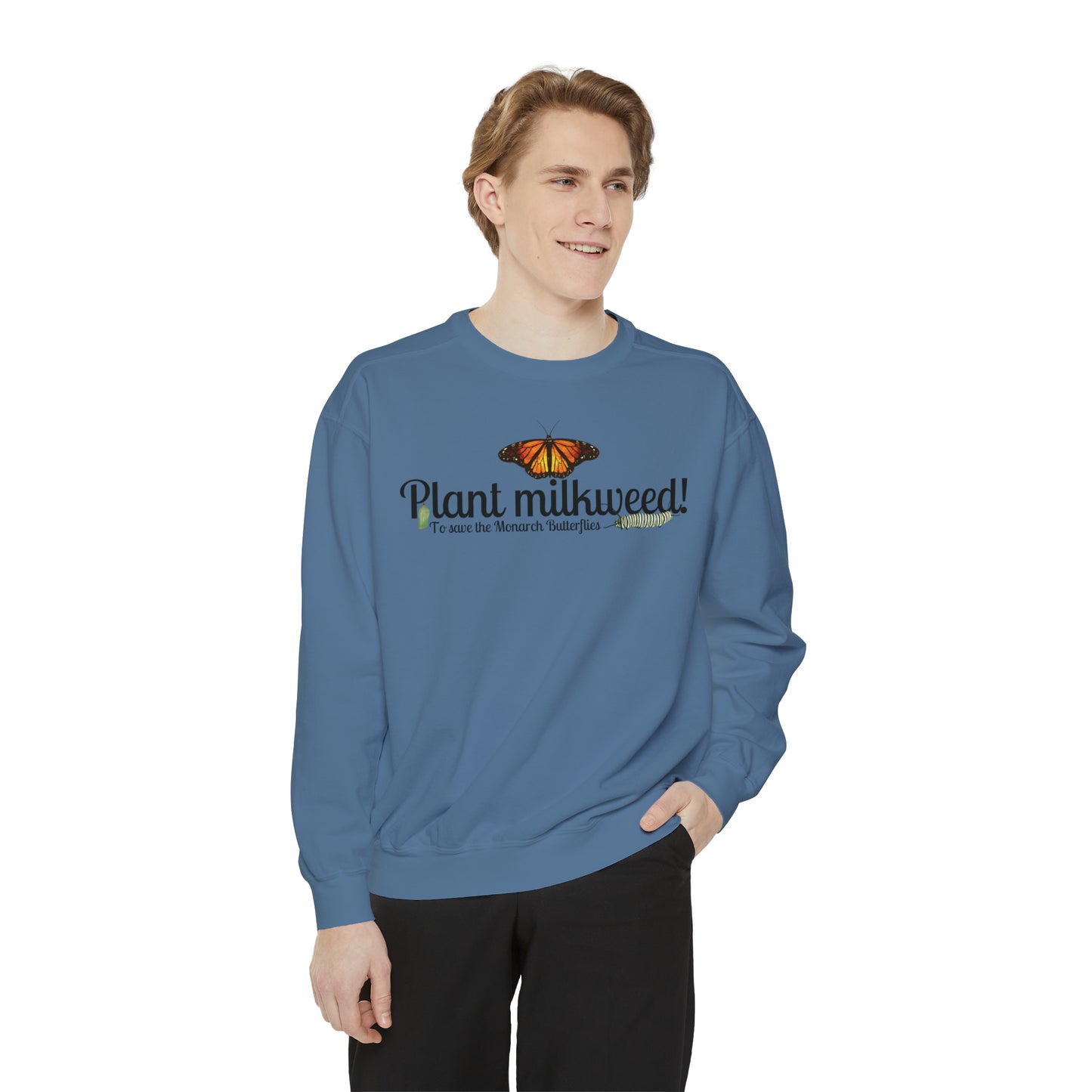 Plant Milkweed Unisex Garment-Dyed Sweatshirt