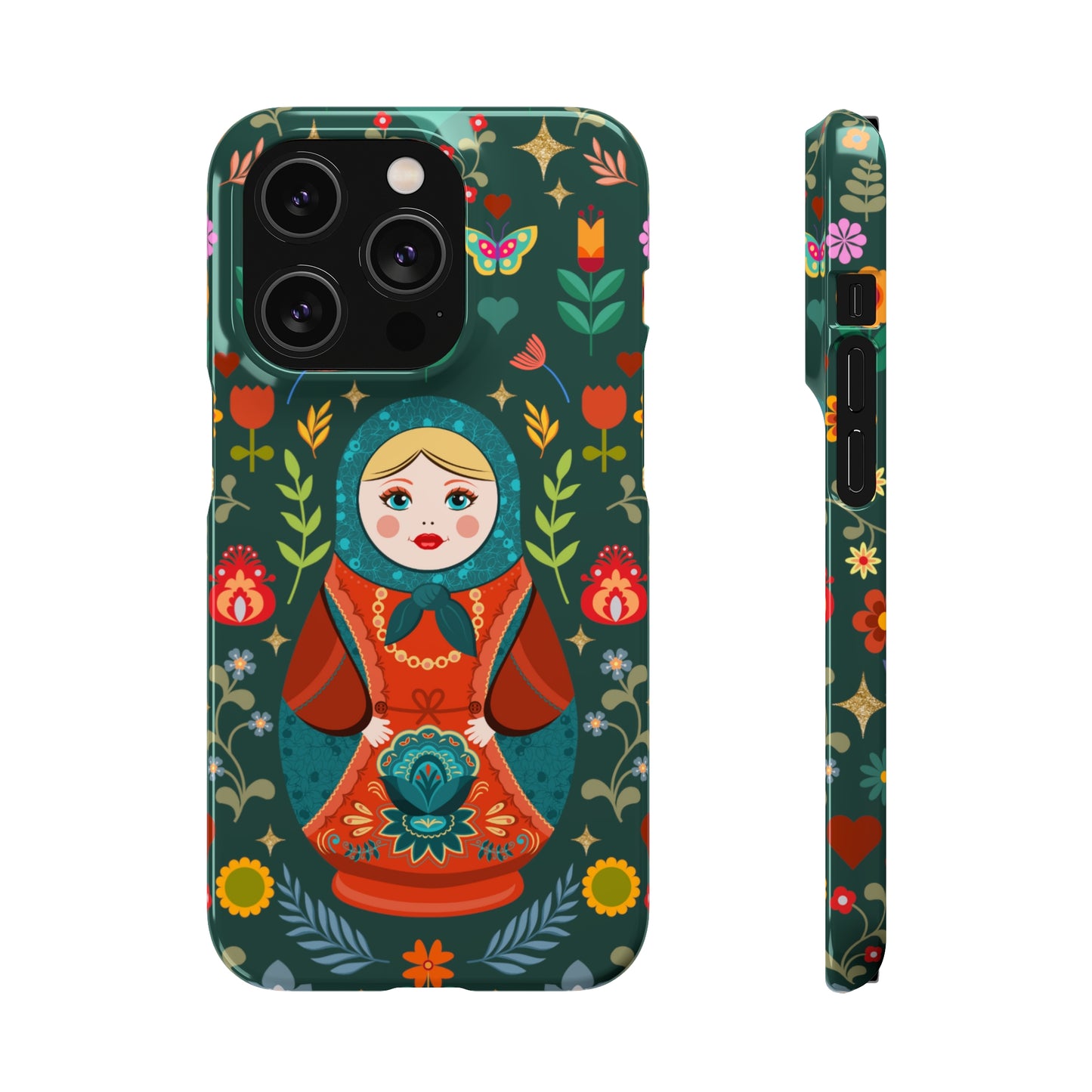 Nesting Doll Snap Cases - Dark Green