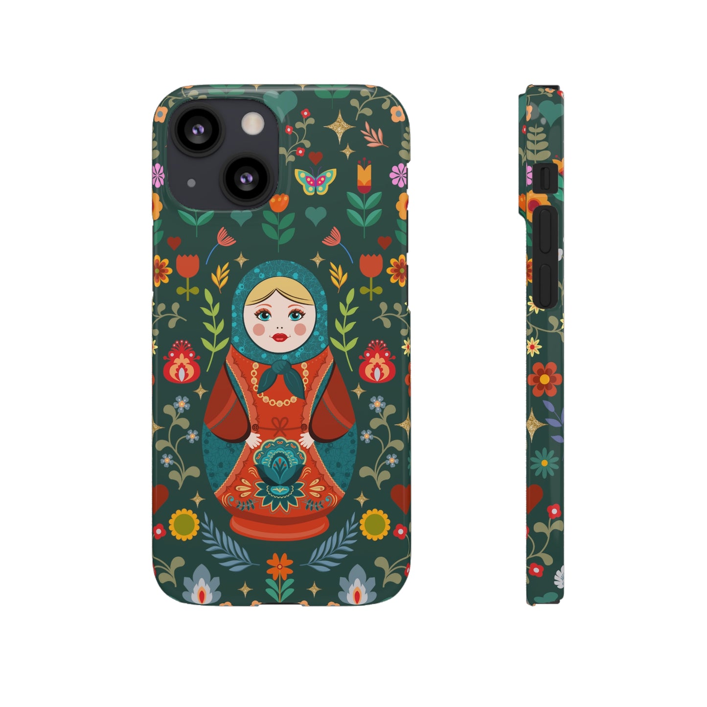 Nesting Doll Snap Cases - Dark Green