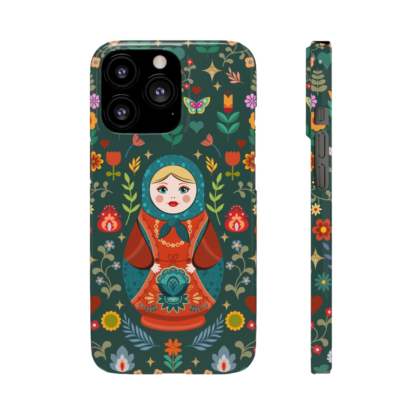 Nesting Doll Snap Cases - Dark Green
