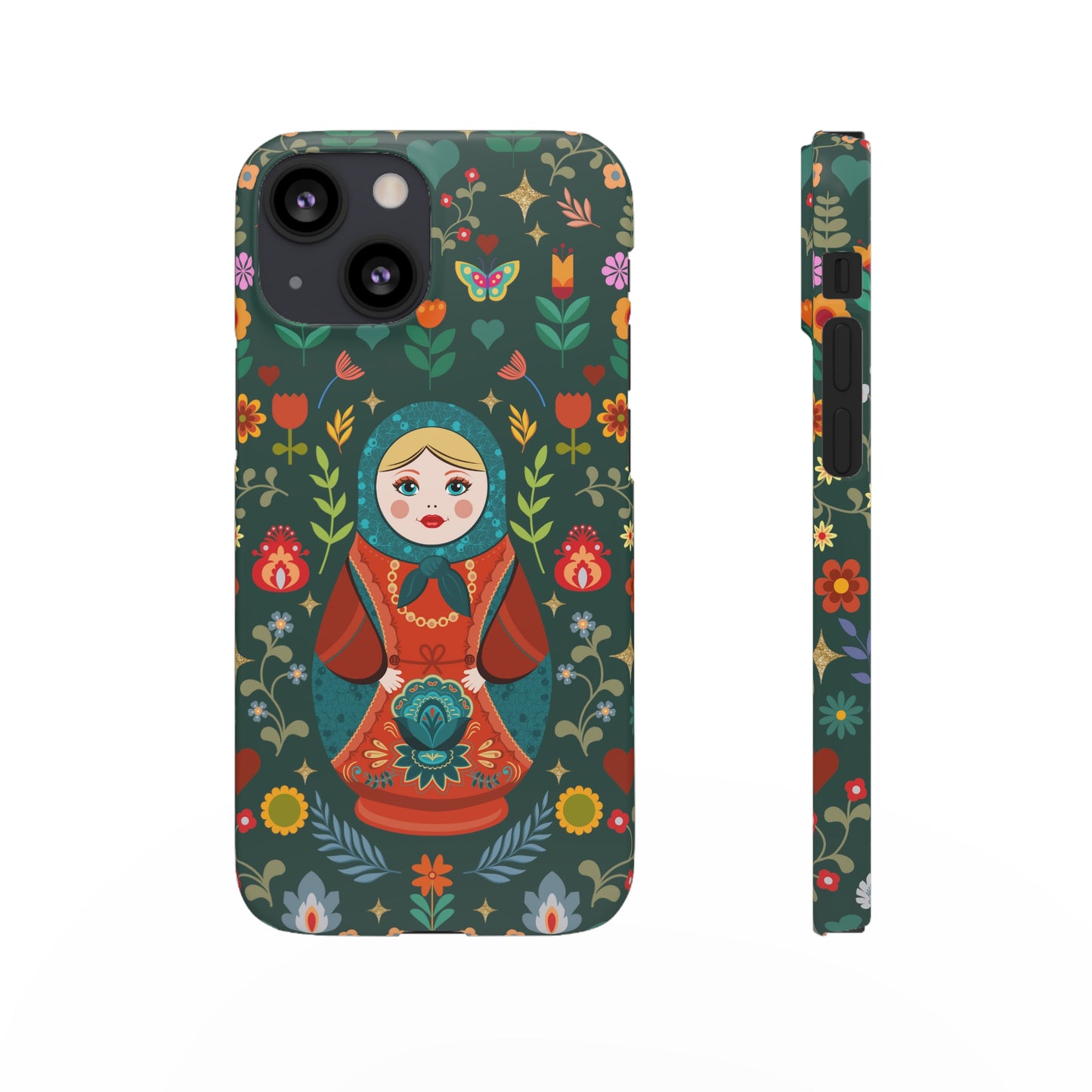 Nesting Doll Snap Cases - Dark Green