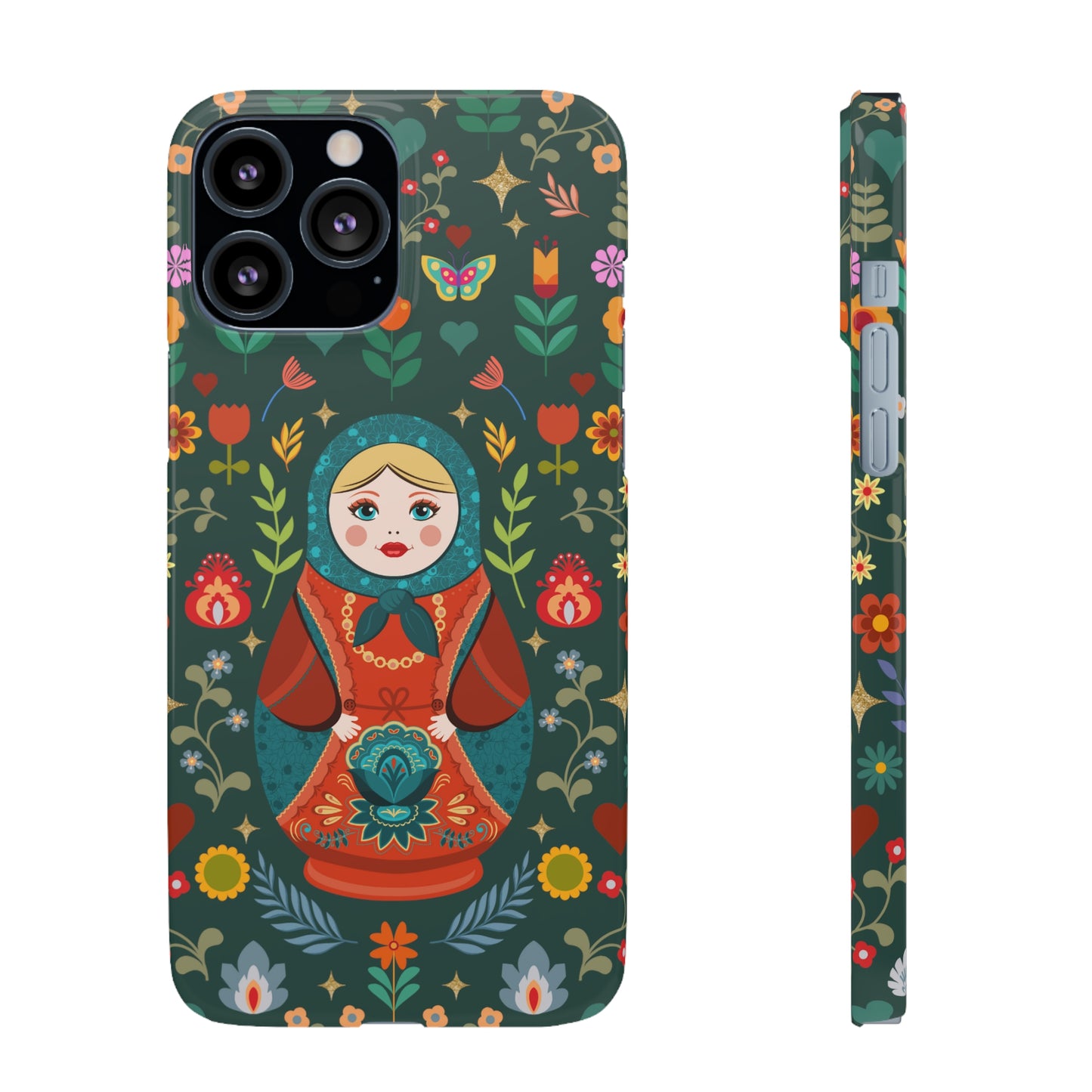 Nesting Doll Snap Cases - Dark Green