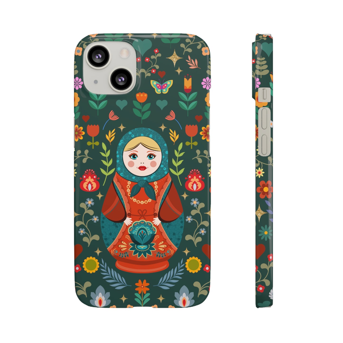 Nesting Doll Snap Cases - Dark Green