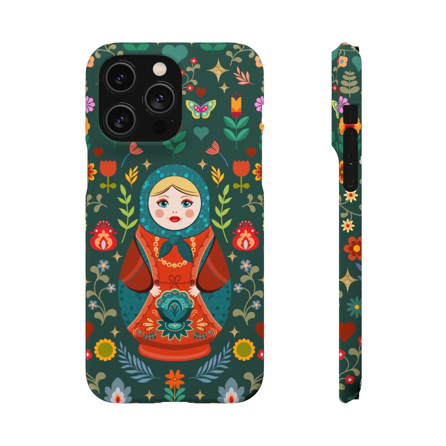 Nesting Doll Snap Cases - Dark Green