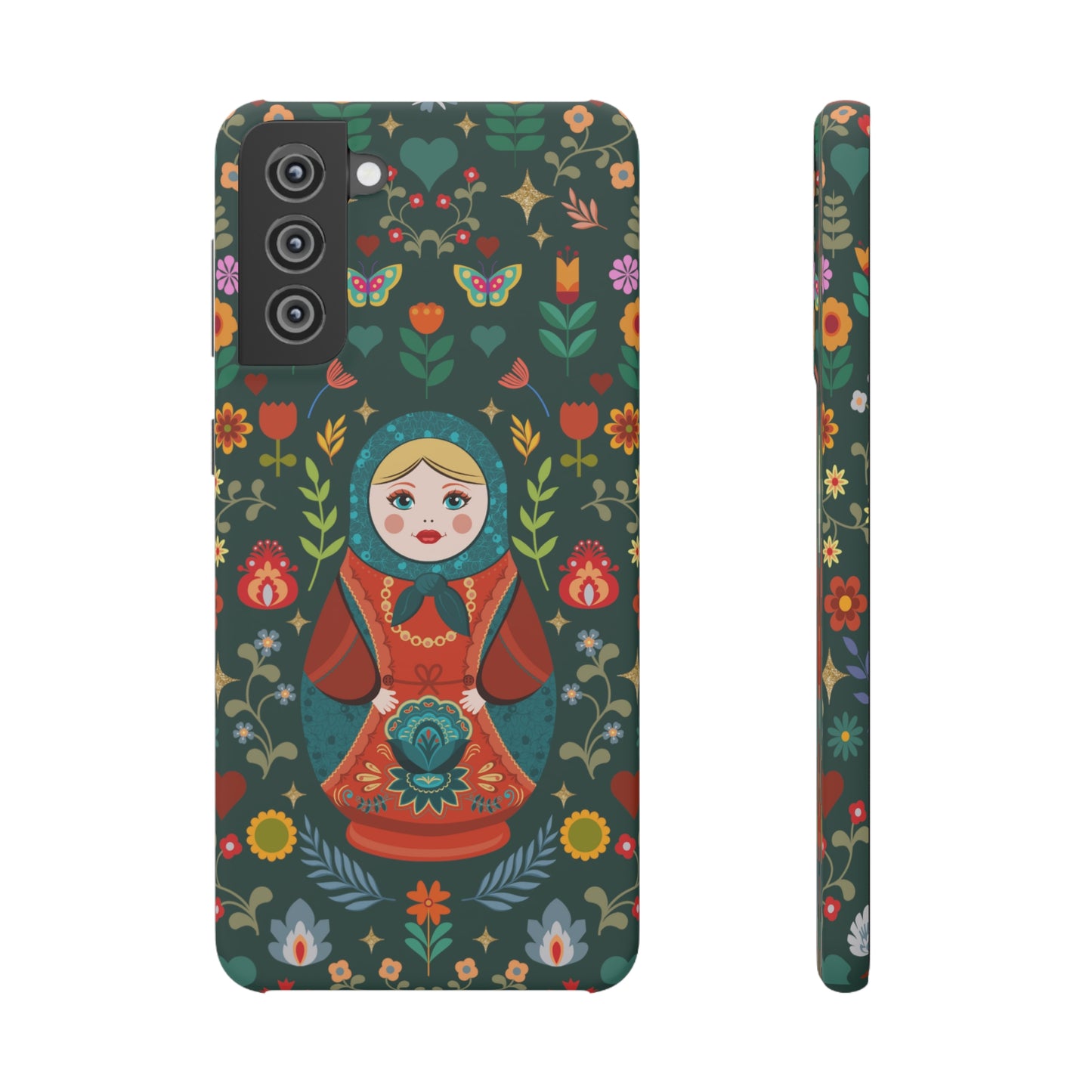 Nesting Doll Snap Cases - Dark Green