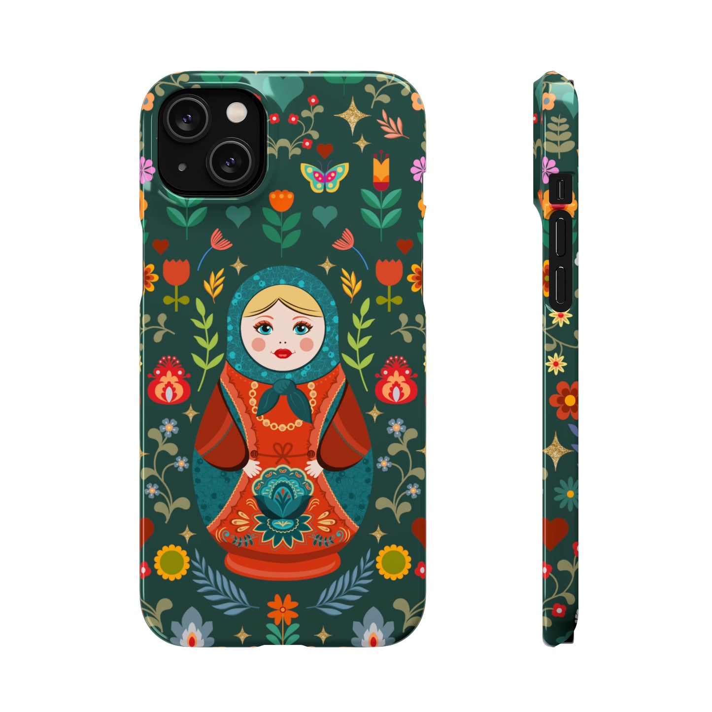 Nesting Doll Snap Cases - Dark Green
