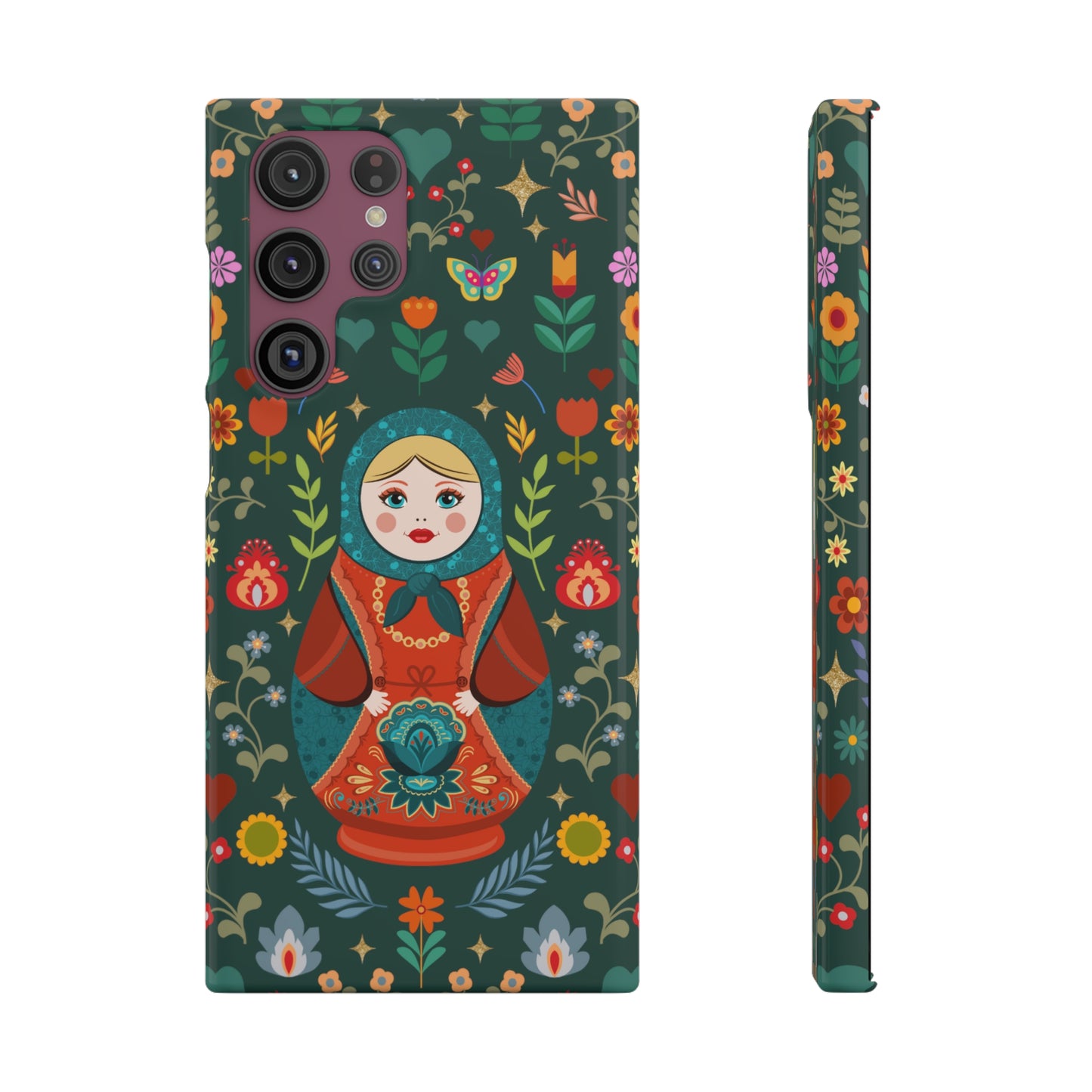 Nesting Doll Snap Cases - Dark Green
