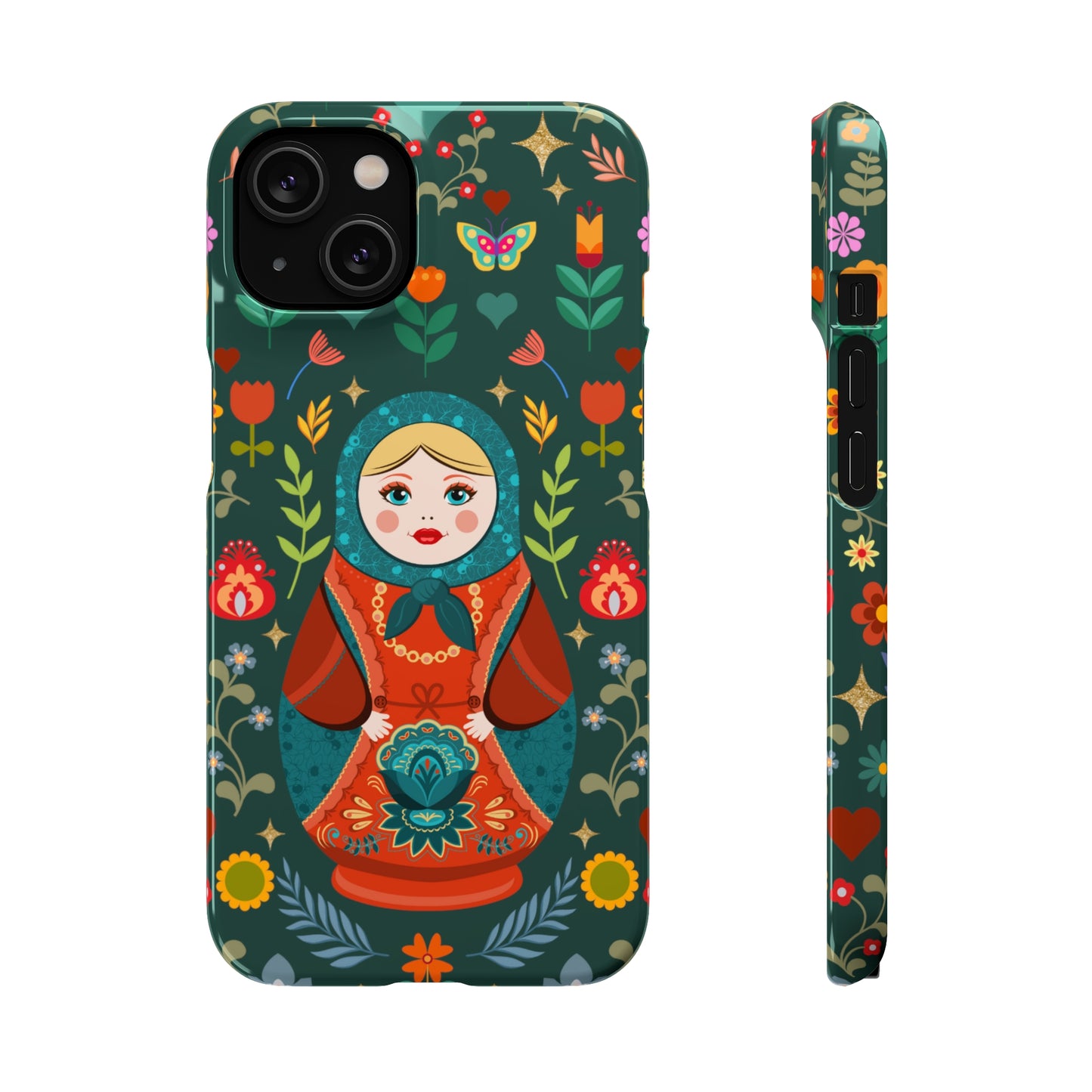 Nesting Doll Snap Cases - Dark Green