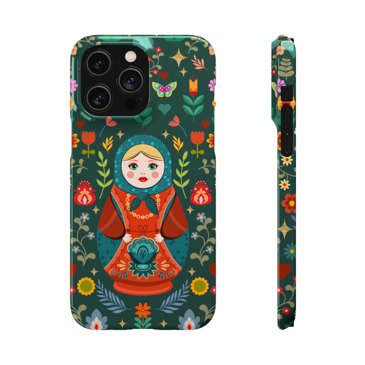 Nesting Doll Snap Cases - Dark Green
