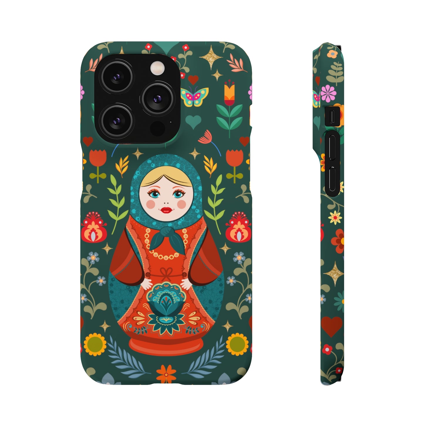 Nesting Doll Snap Cases - Dark Green