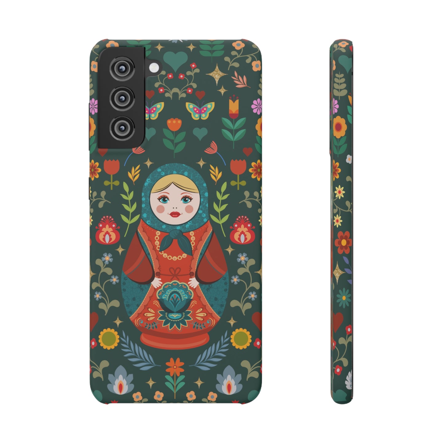 Nesting Doll Snap Cases - Dark Green
