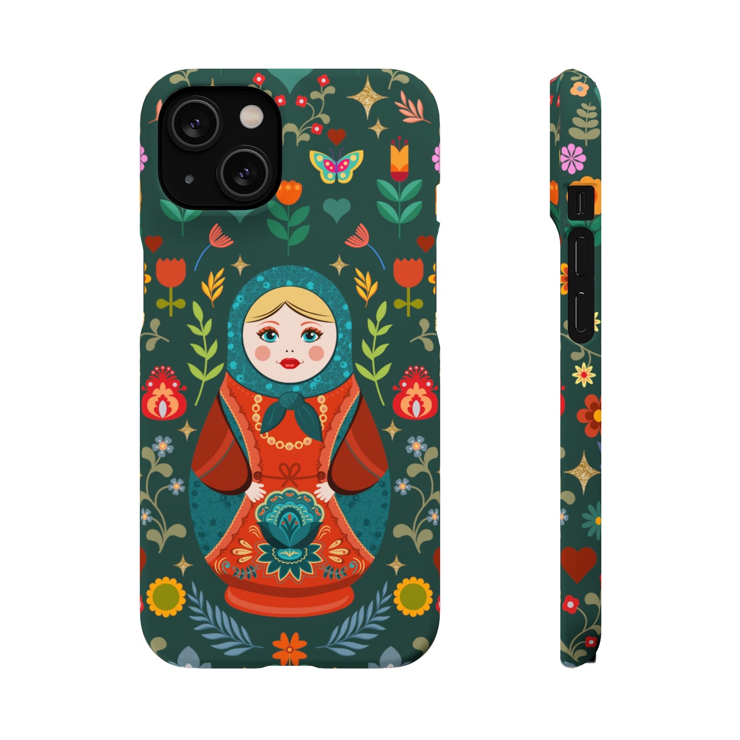 Nesting Doll Snap Cases - Dark Green
